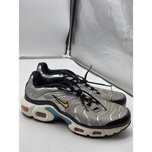 Nike Air Max Plus TN Shoes Youth Size 7Y Silver Black Yellow Running CW6010-001